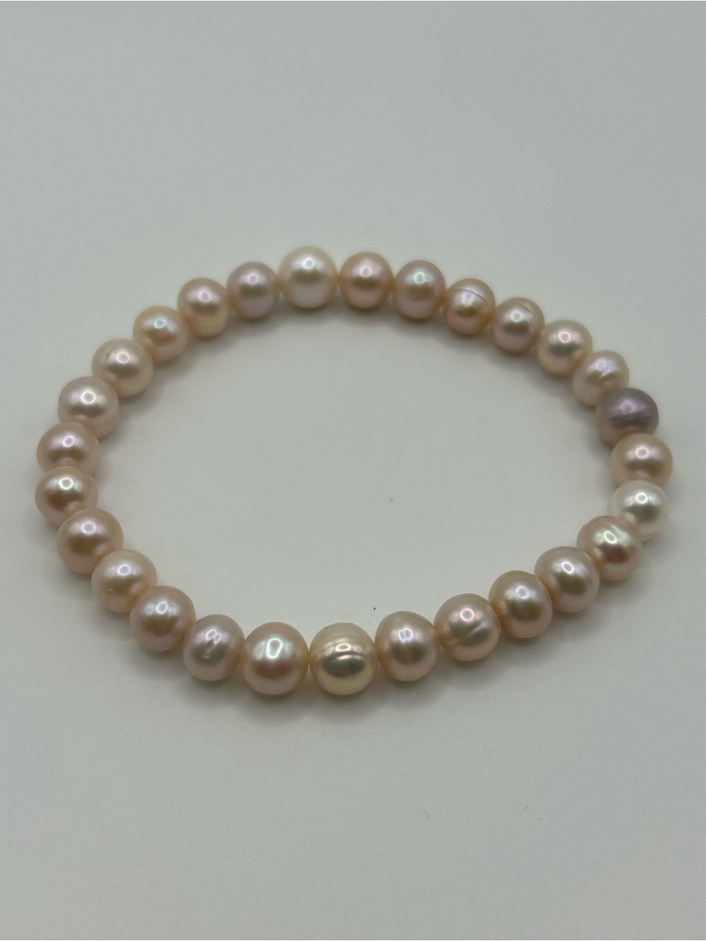 peach 6-7mm freshwater pearl bracelet